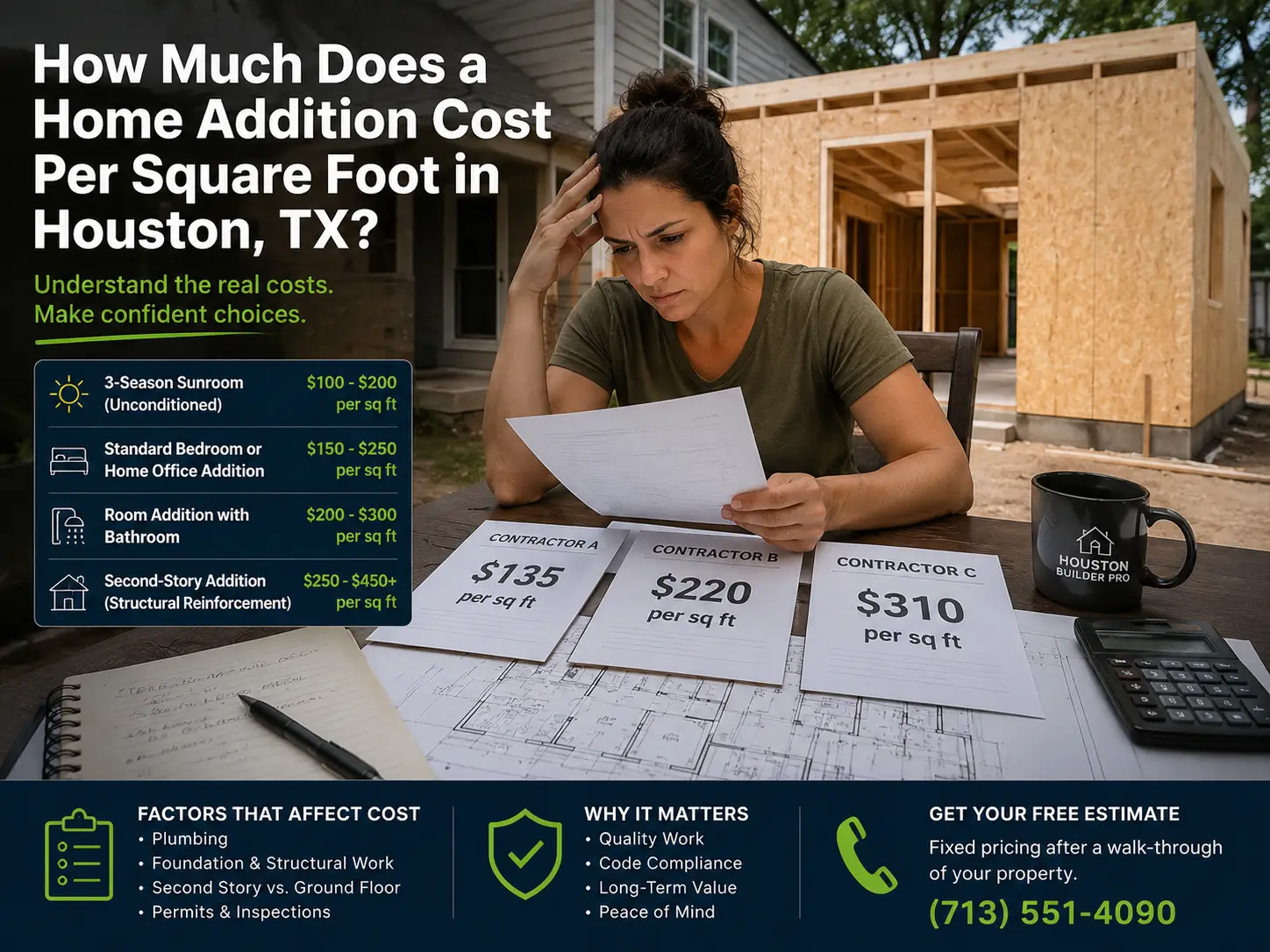 How Much Does a Home Addition Cost Per Square Foot in Houston, TX?