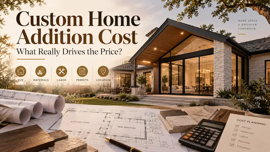 Custom home addition cost for a Houston residential construction project