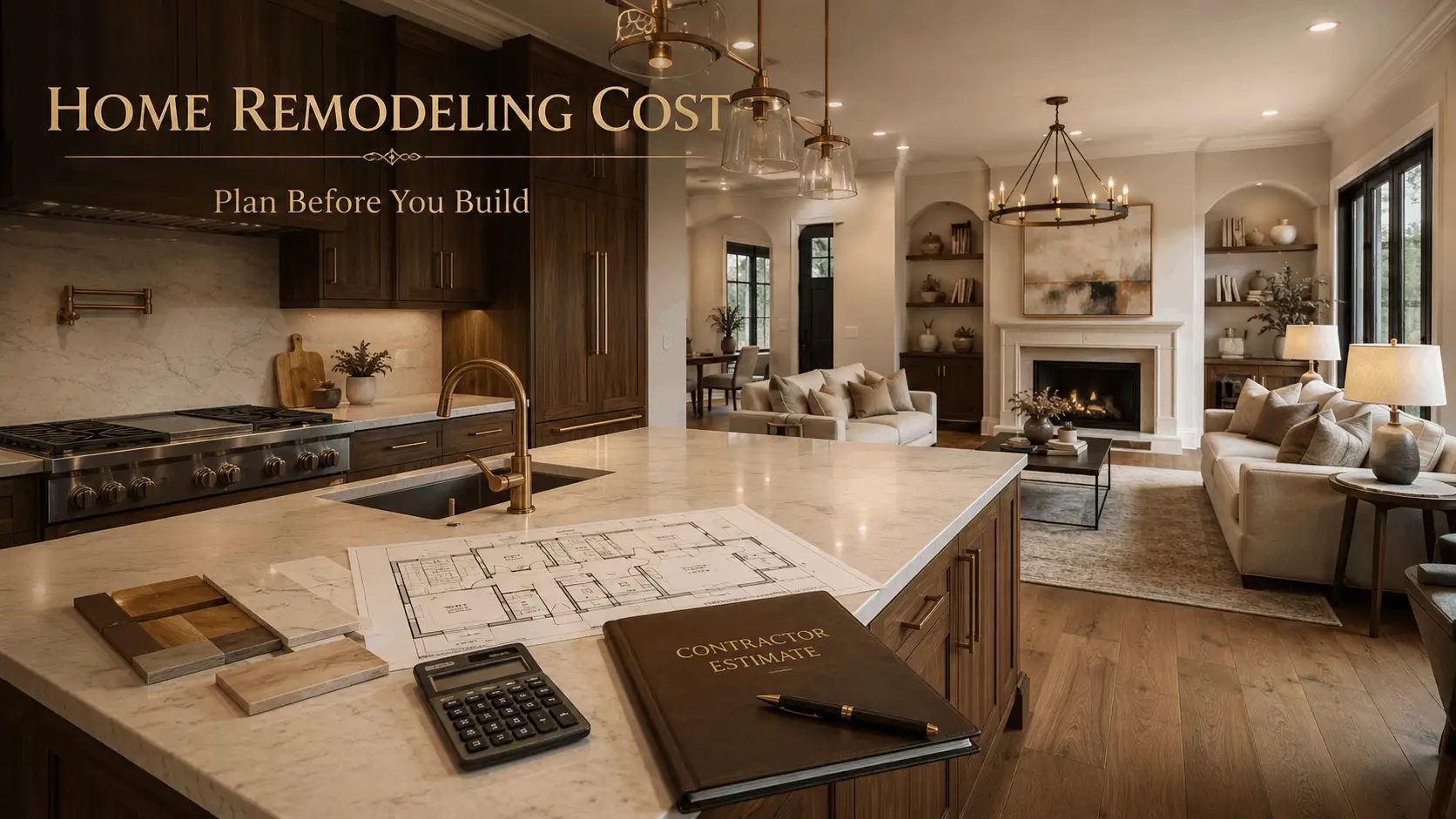 professionally remodeled Houston home interior with a remodeling cost planning setup